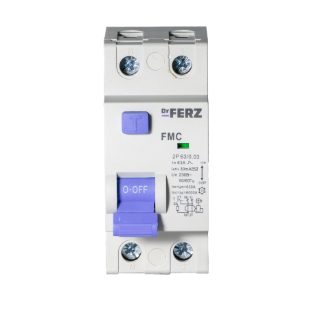 FMC-1P+N 63A 30mA 6kA тип AC, 2M УЗО